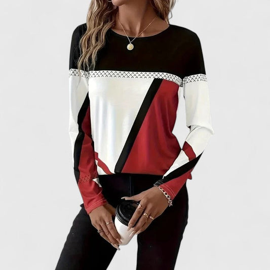 Image of Women's Long Sleeve Color Block Sweater