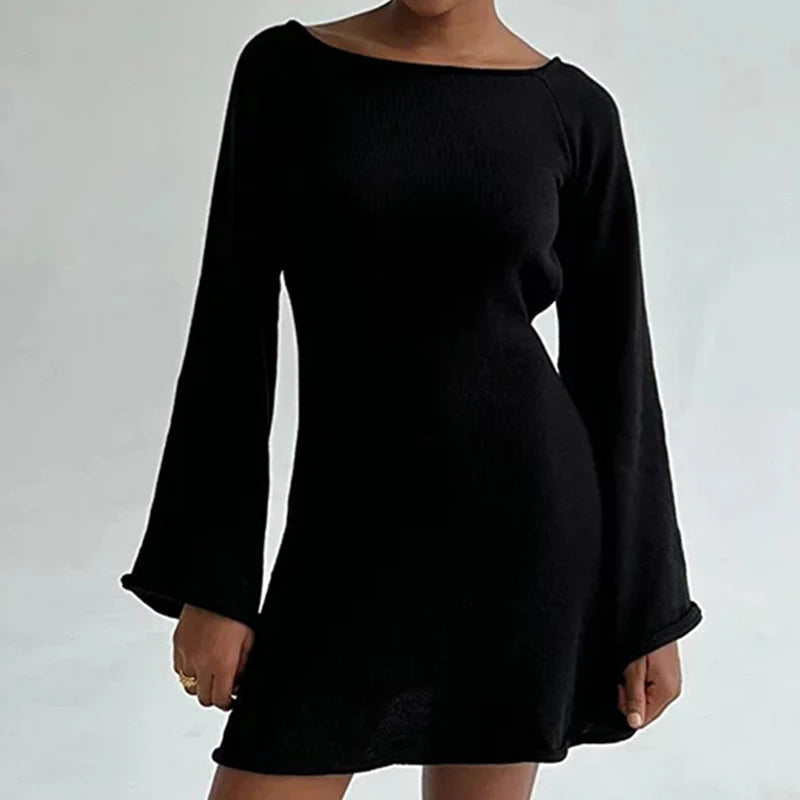 Image of Women's Long Sleeve Fitted Mini Dress