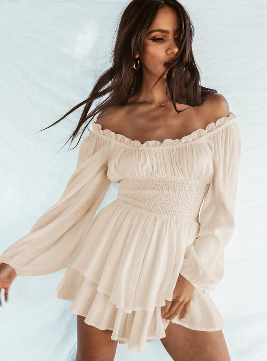 Image of Women's Long Sleeve Off-Shoulder Mini Dress