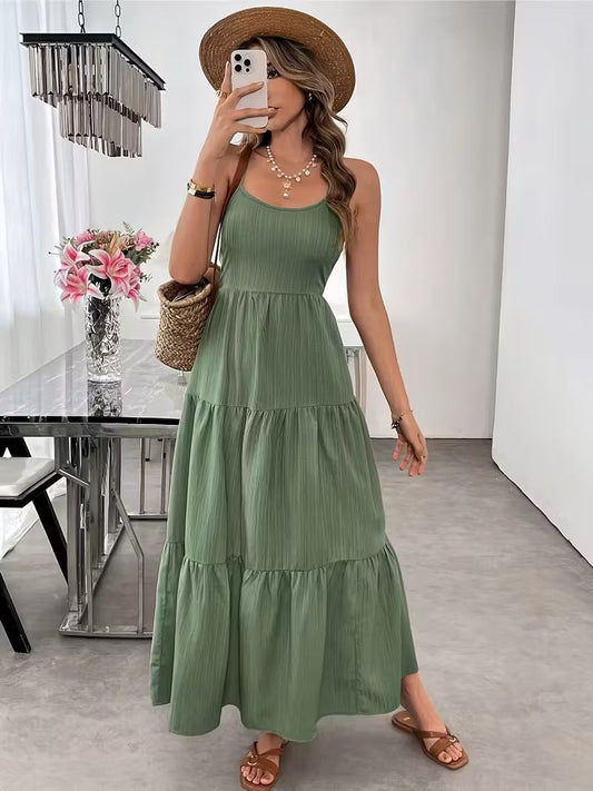 Image of Women's Spaghetti Strap A-Line Maxi Dress