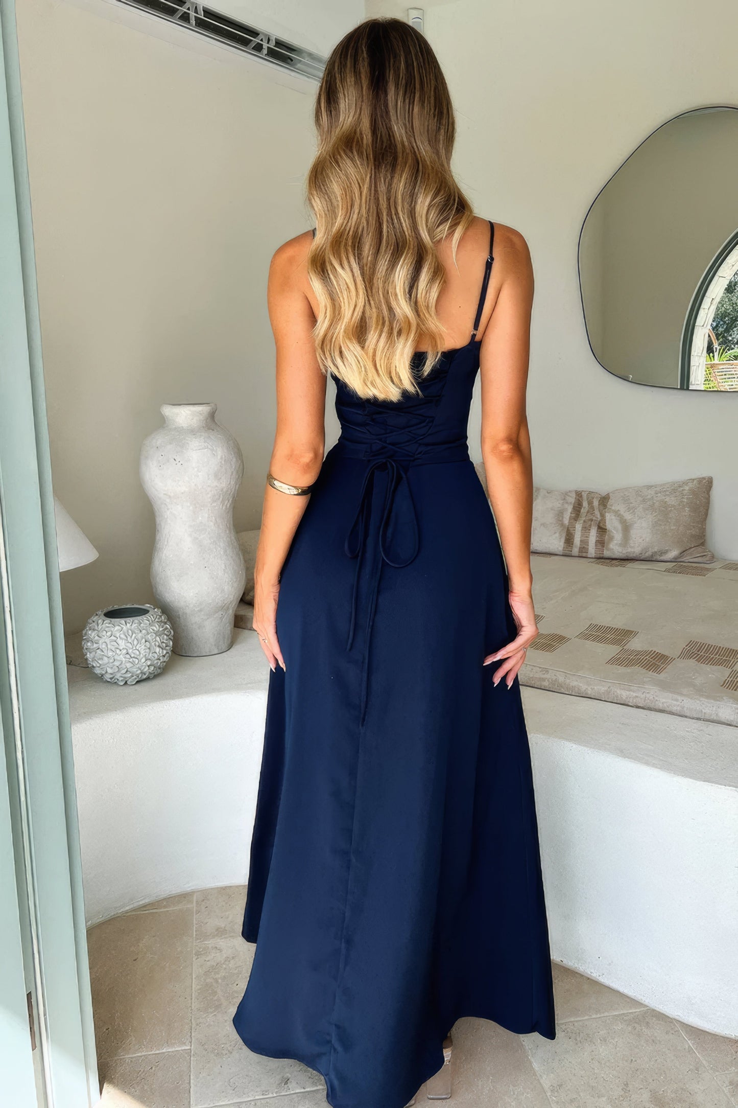 Image of Women's Tie-Front A-Line Maxi Dress