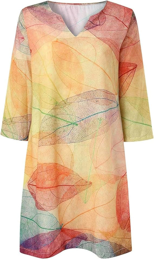 Image of Women's V-Neck A-Line Midi Dress