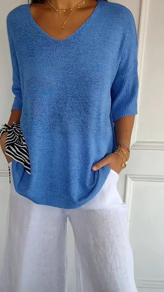 Image of Women's V-Neck Knit Top