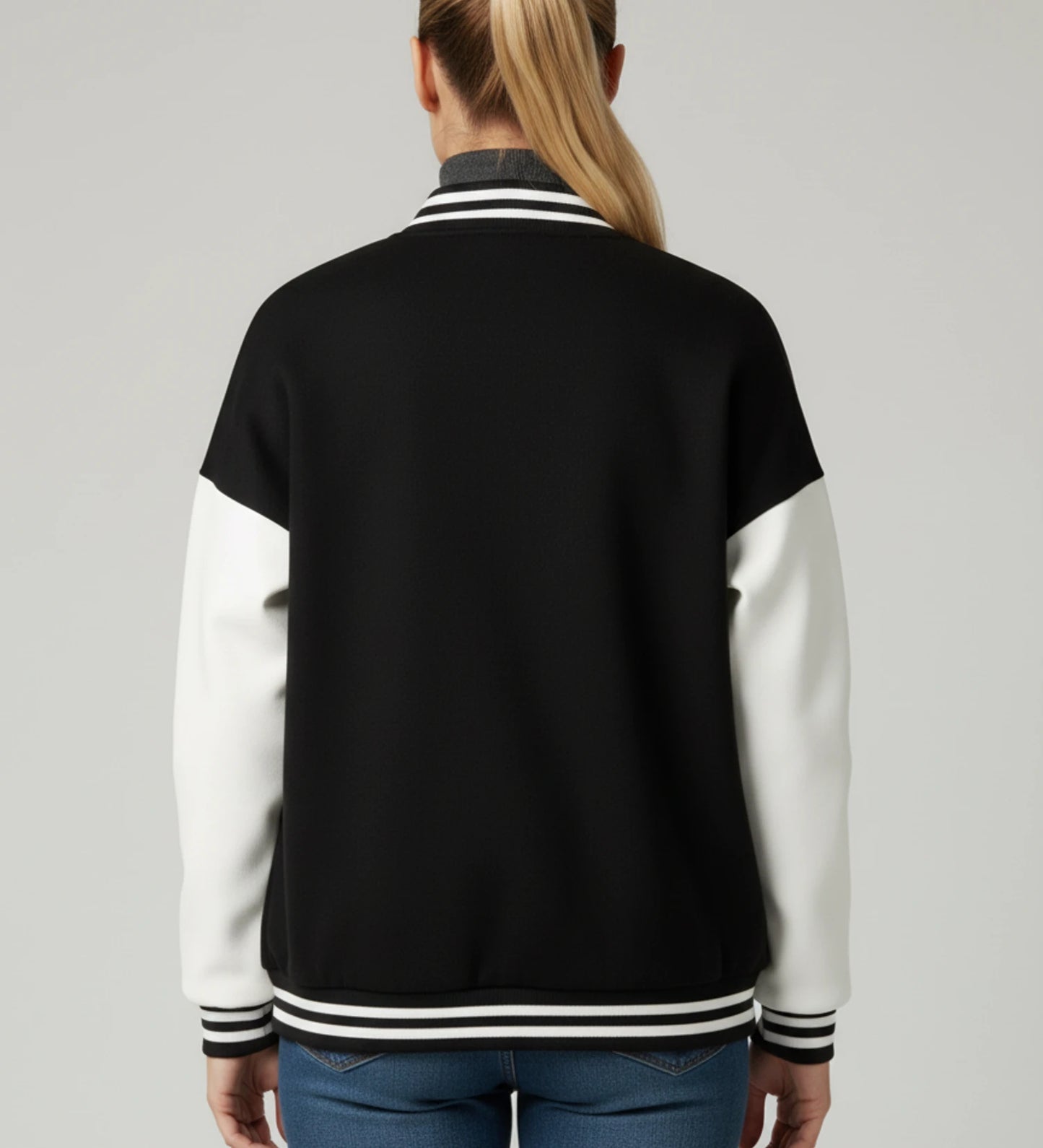 Women's Applique Letter Varsity Jacket image