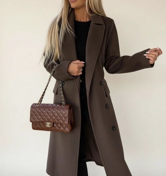 Women's Belted Midi Winter Overcoat
