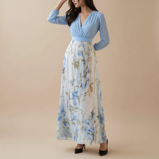 Women's Floral A-Line Maxi Dress