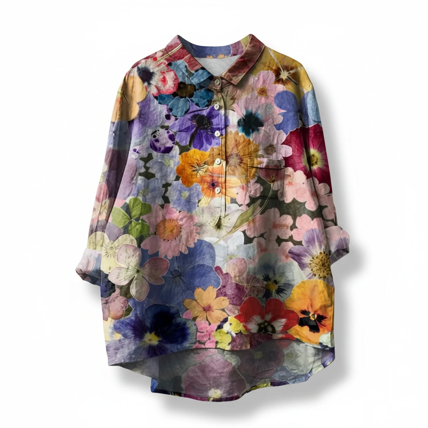 Women's Floral Button-Down Blouse