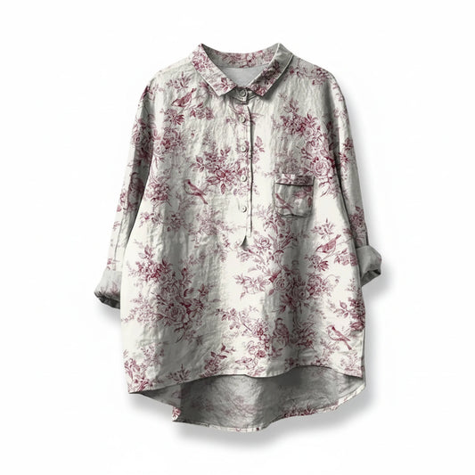Women's Floral Button-Down Blouse