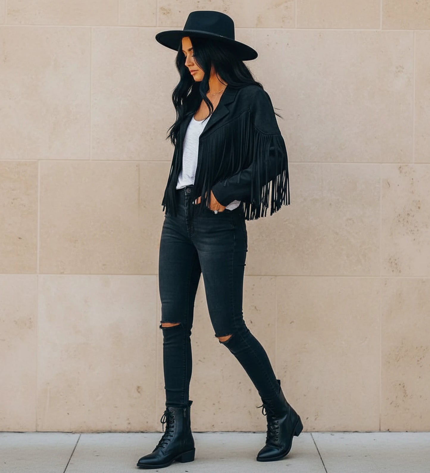 Women's Fringed Moto Jacket