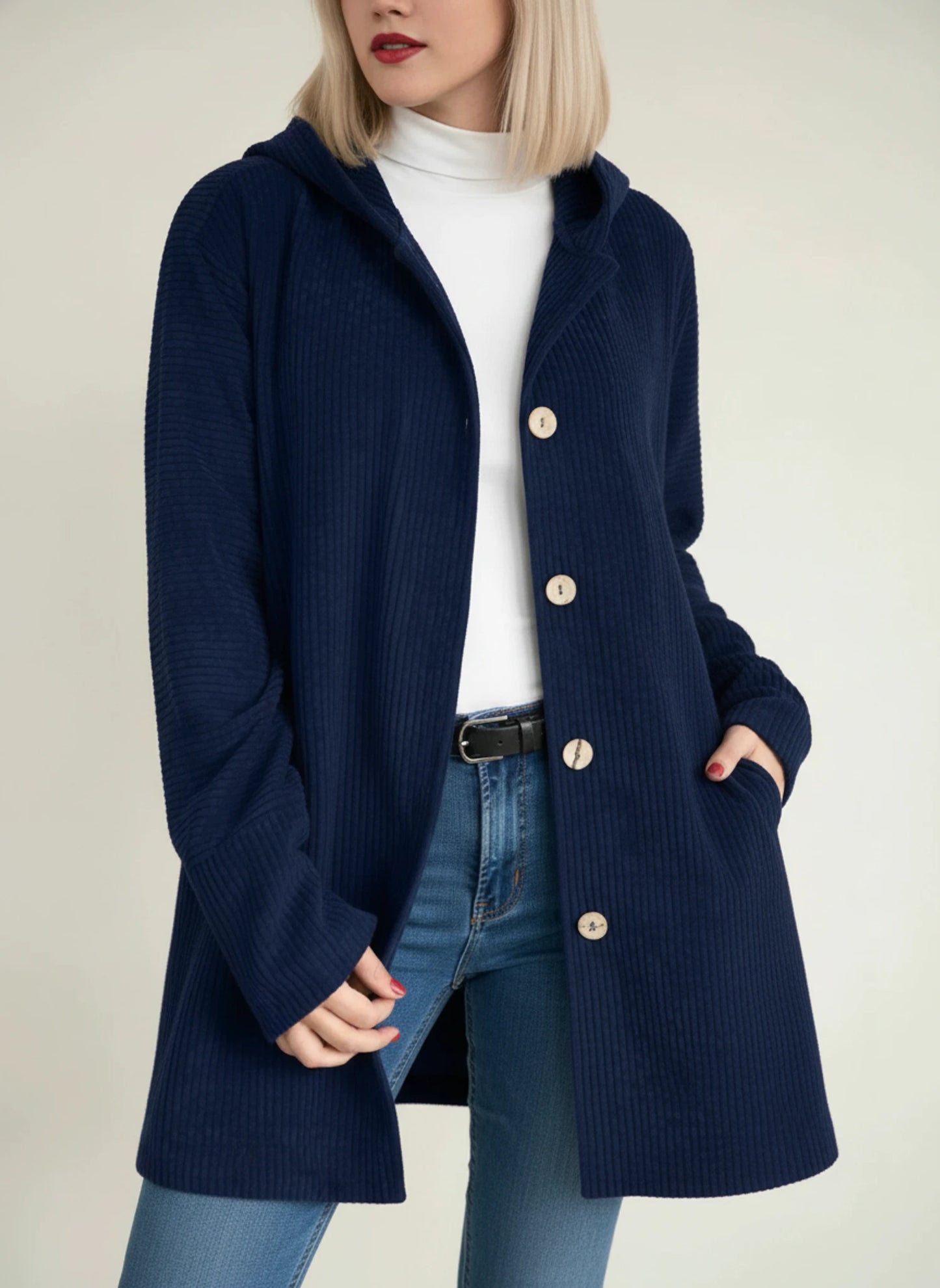 Women's Hooded Mid-Length Jacket