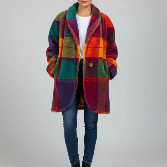 Women's Oversized Plaid Jacket image