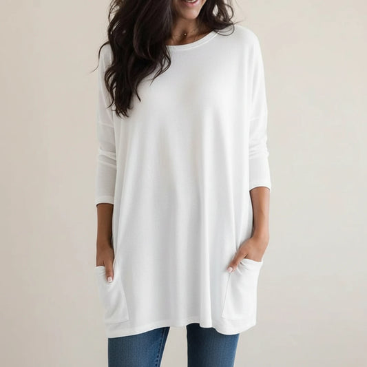 Women's Oversized Sweater Dress with Pockets