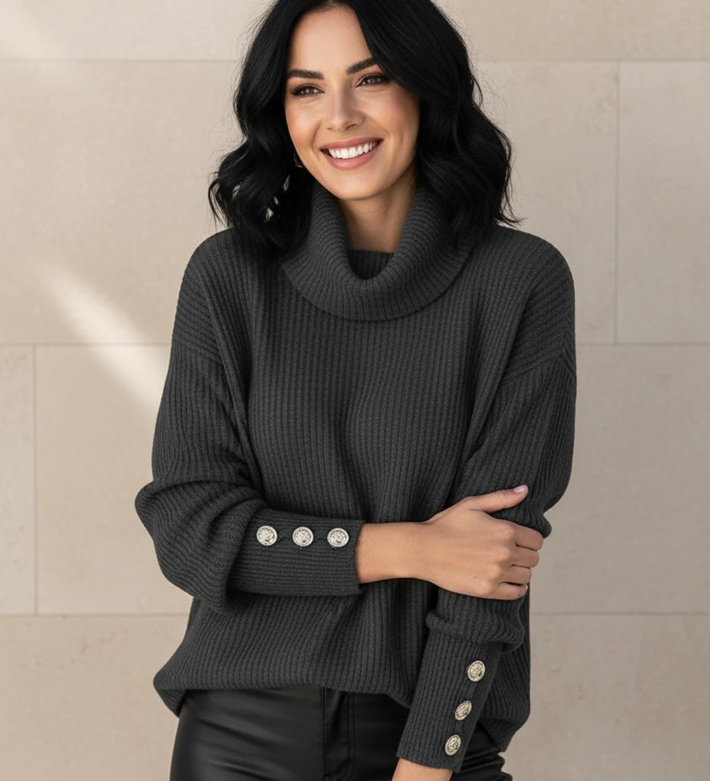 Women's Oversized Cowl Neck Sweater