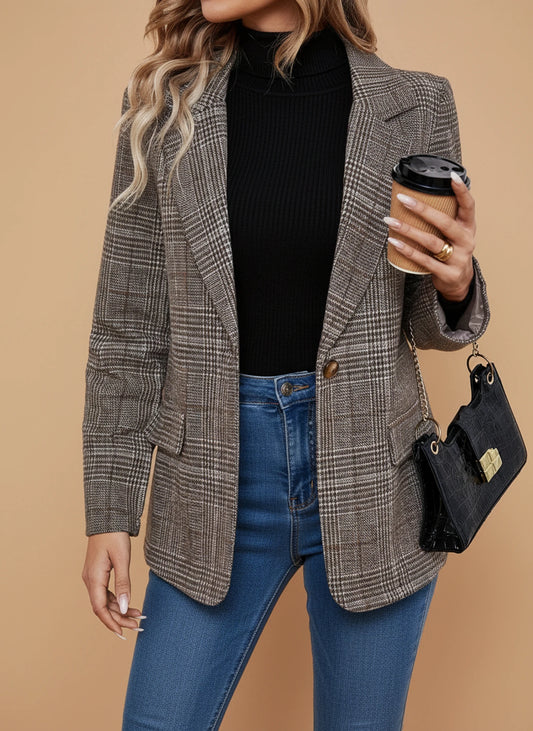 Women's Casual Plaid Blazer