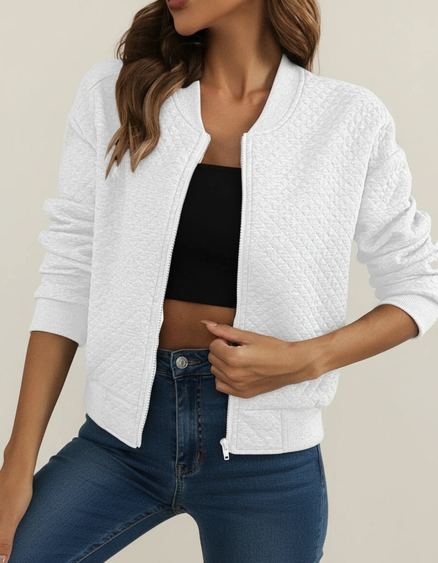 Women's Quilted Bomber Jacket