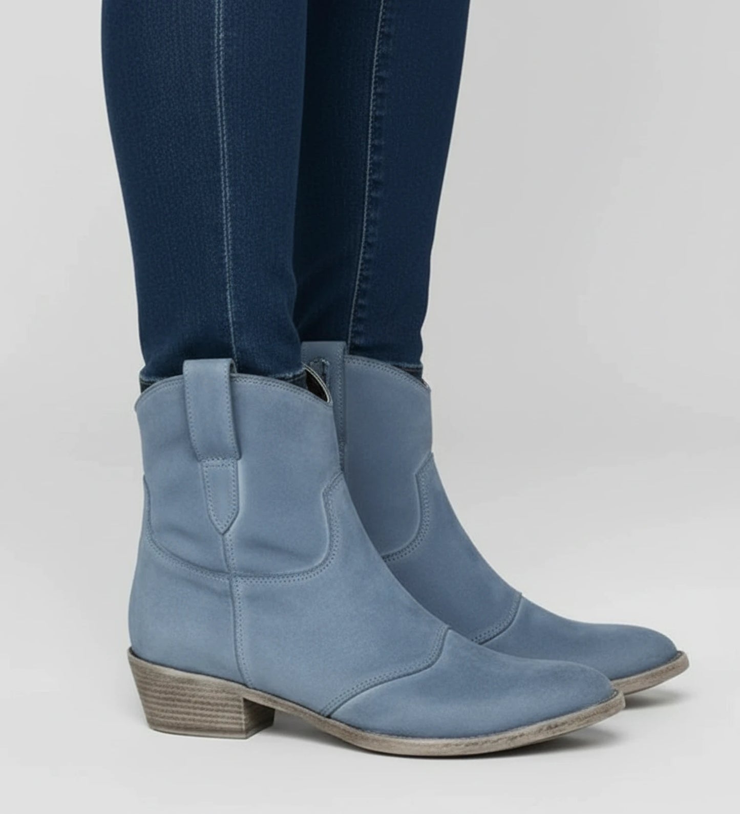 Women's Western Ankle Boots with Low Block Heel image