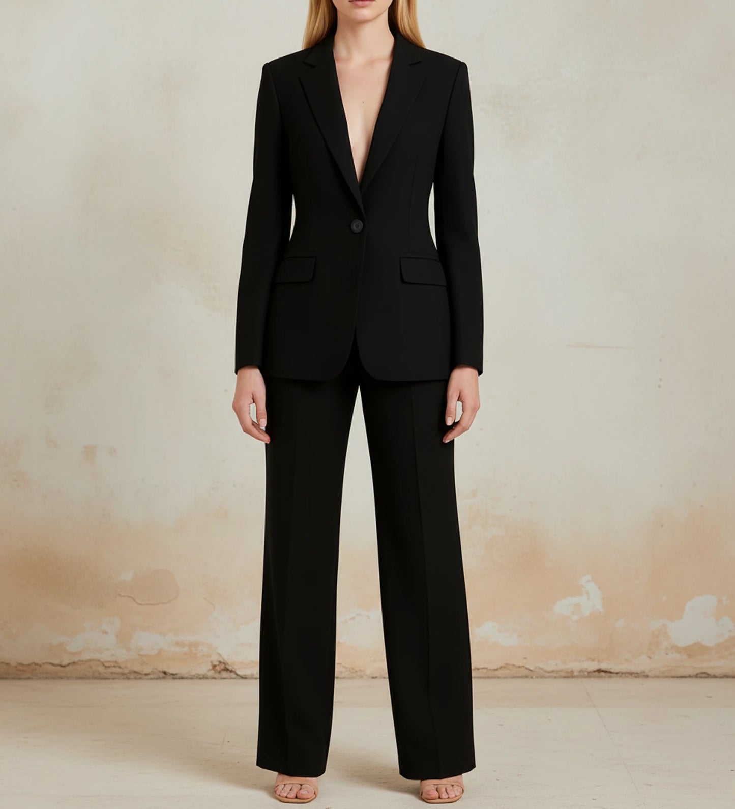 Women's Chic Tailored Long Blazer Suit Set