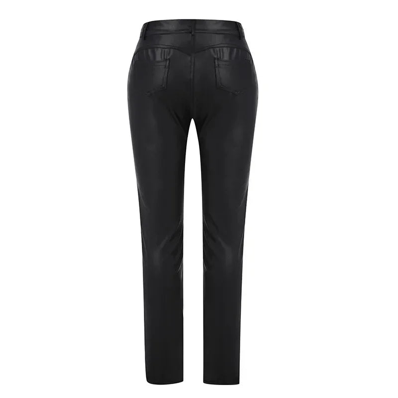Women's High-Waisted Skinny Faux Leather Pants - Image 5