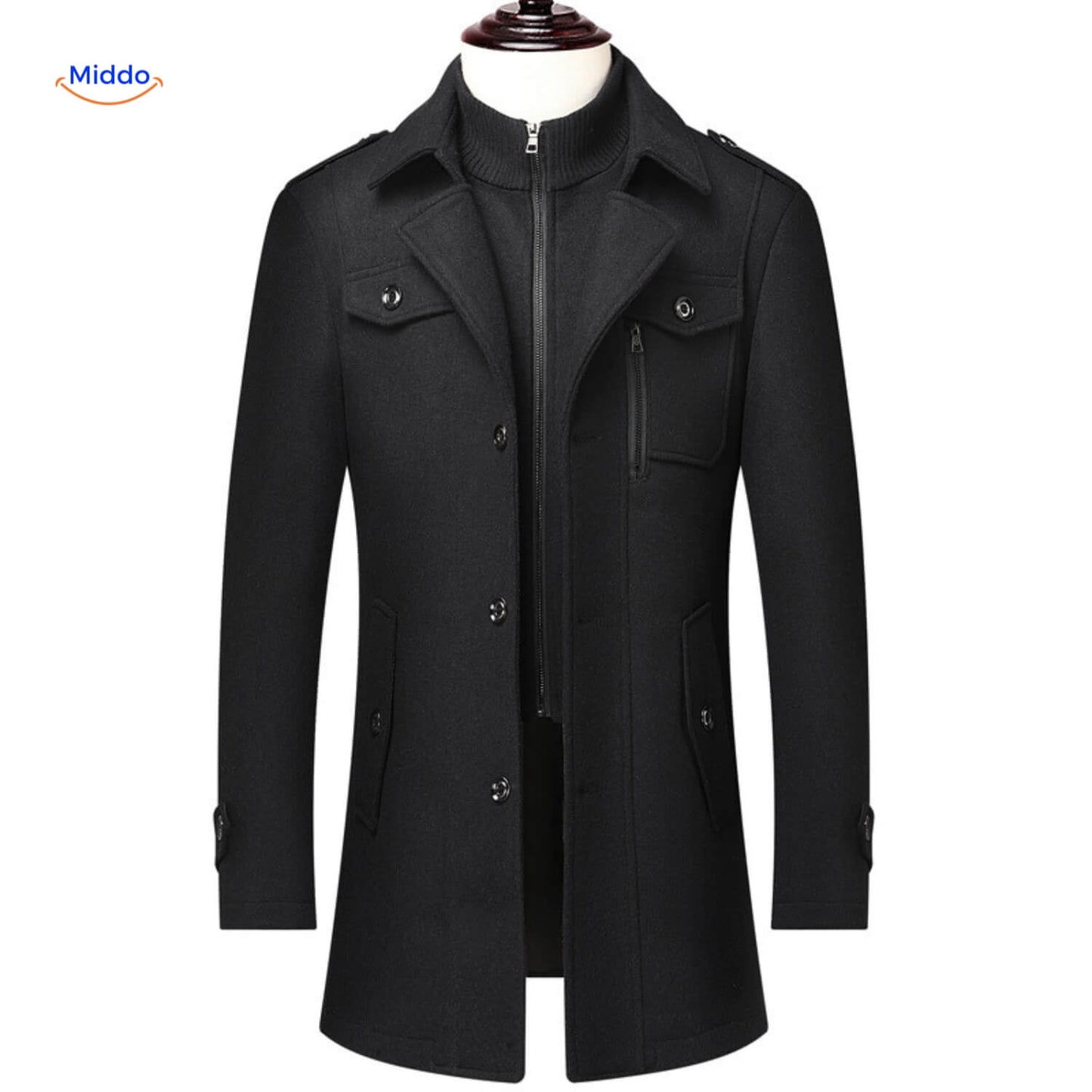 WoolGuard™ Winter Coat | Wool Blend, Double Collar & British Heritage Style