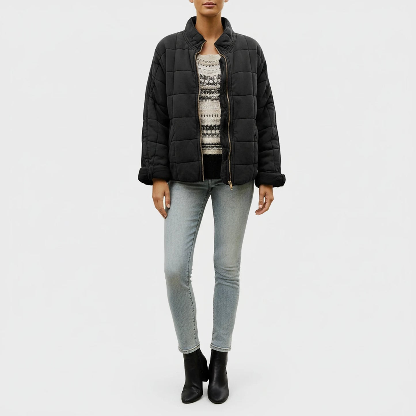 Women's Quilted Bomber Jacket