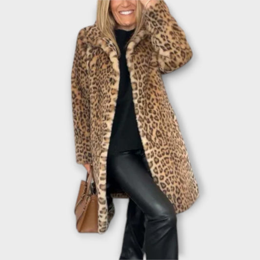 Women's Animal Print Long Coat - Image 1