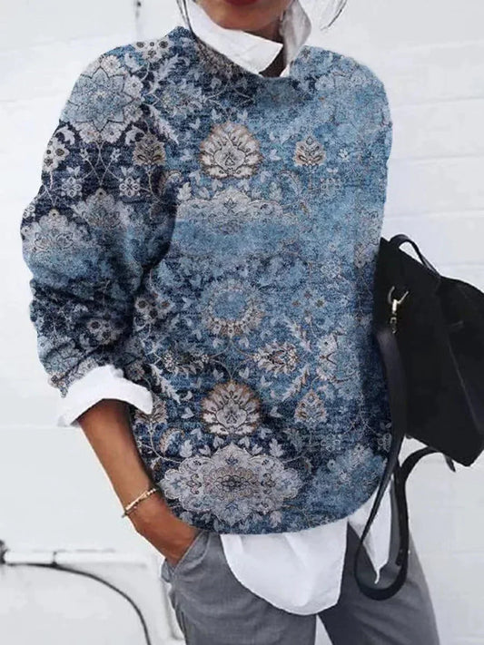 Women's Printed Long-Sleeve Sweater - Image 1