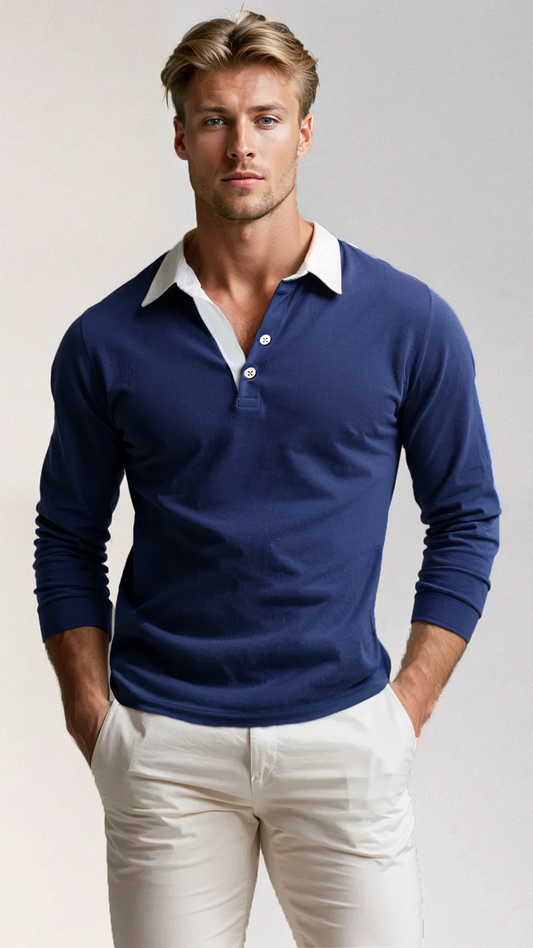 Men's Long-Sleeve Rugby Sweater - Image 1