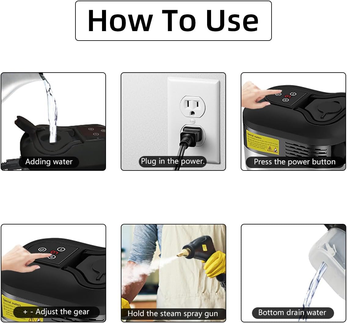 2500W High Pressure Steam Cleaner with 4 Nozzles