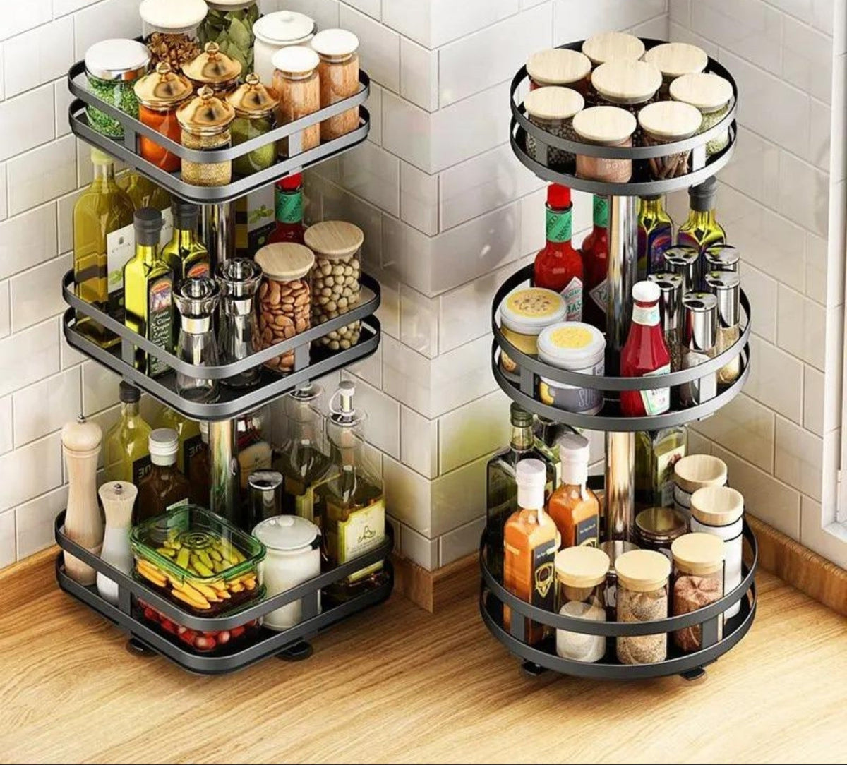 360° Rotating Storage Rack for an Organized Home