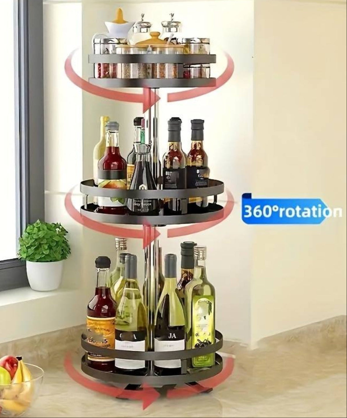 360° Rotating Storage Rack for an Organized Home
