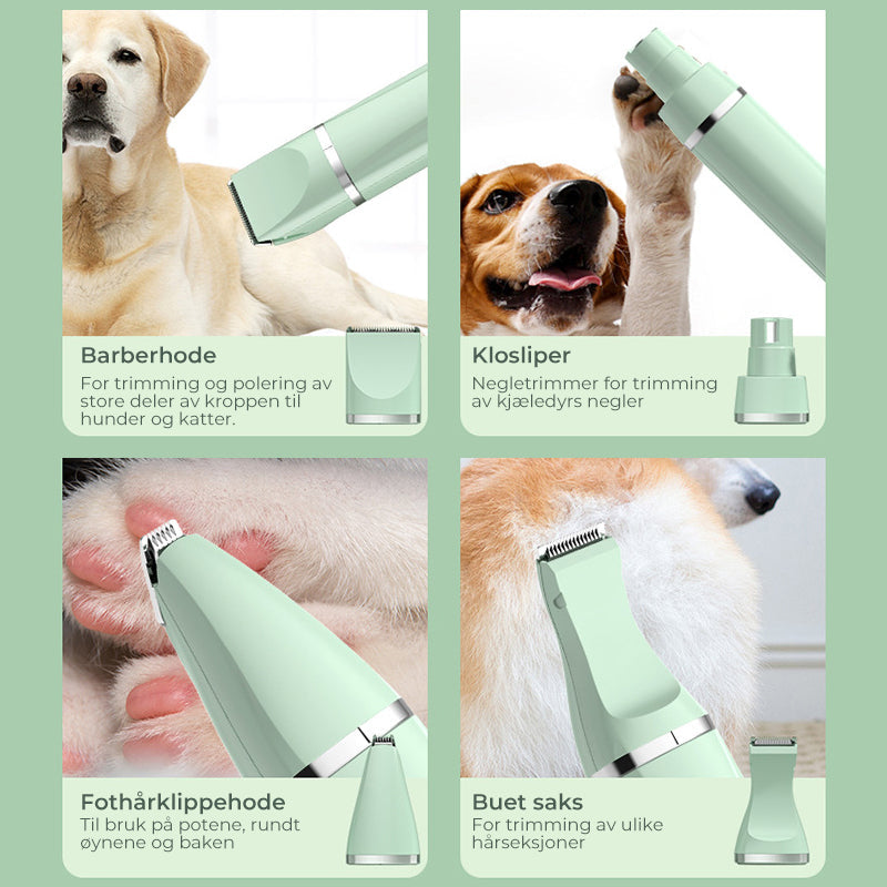 4-in-1 Pet Hair Clipper - Quiet & Efficient