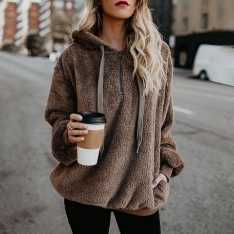 Women's Half-Zip Hooded Jacket - Image 1