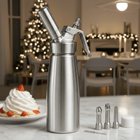 500ml Aluminum Whipped Cream Dispenser with Three Nozzles and Siphon Mechanism