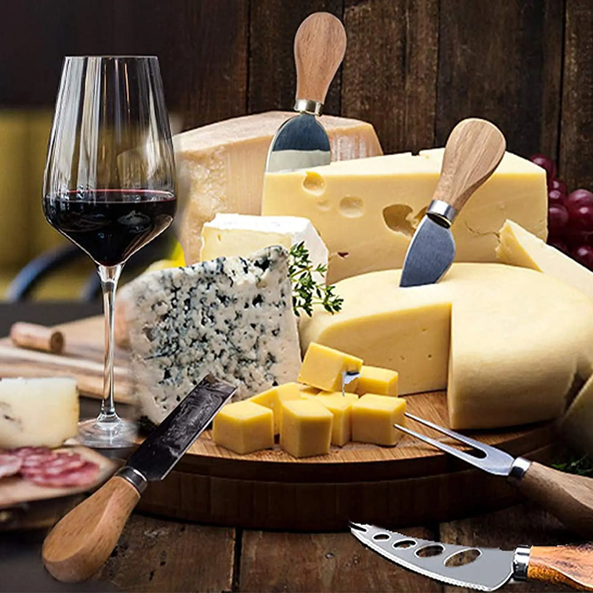 6-Piece Stainless Steel Cheese Knives for Charcuterie Boards and Cutlery
