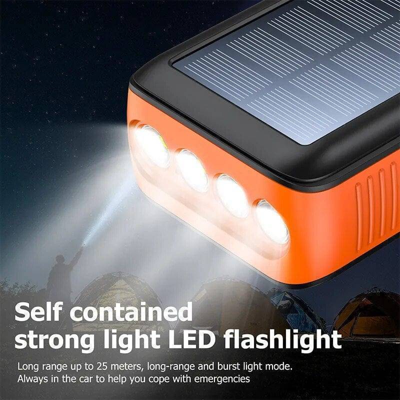 61200mAh Solar Hand Crank Power Bank with Dual USB Outputs
