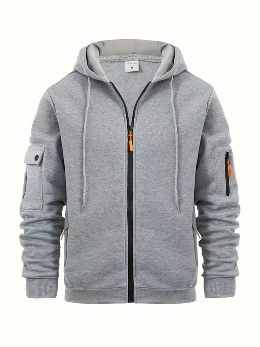Men's Full Zip Cargo Hoodie - Image 1