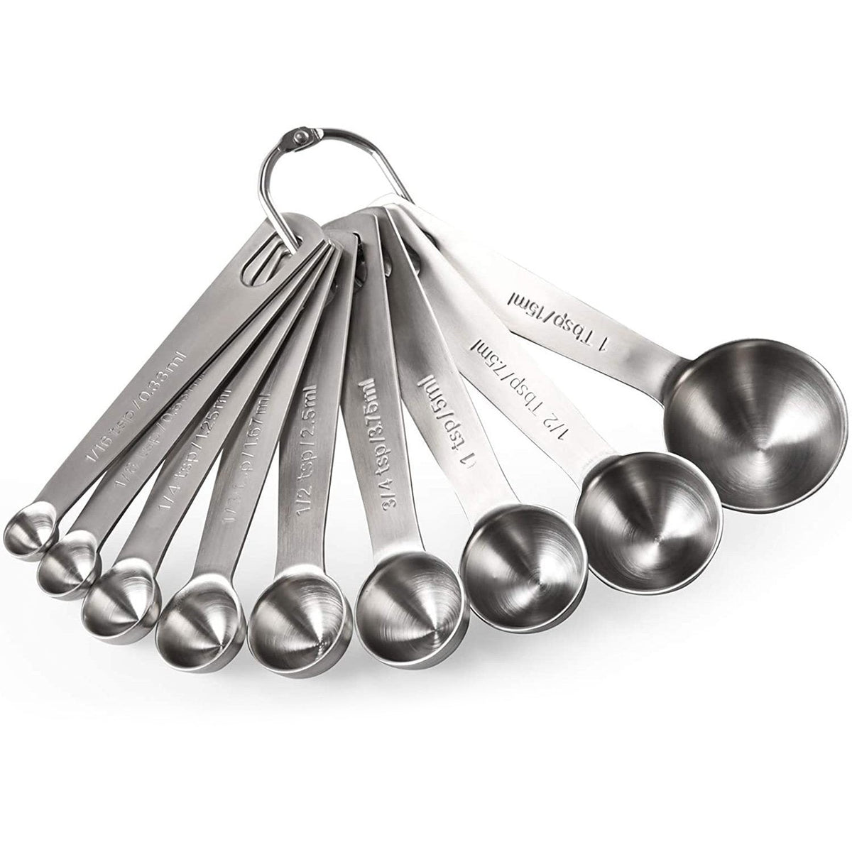 9-Piece Stainless Steel Measuring Spoon Set for Dry and Liquid Ingredients