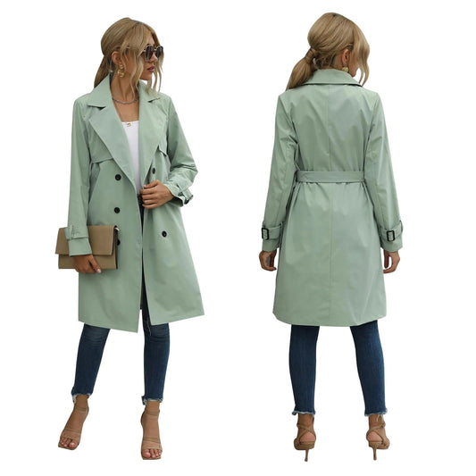 Women's Double-Breasted Trench Coat - Image 1