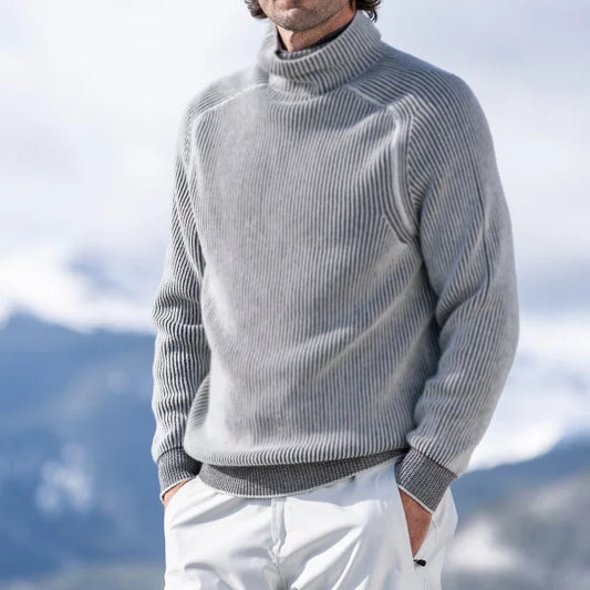 Men's Ribbed Mock Neck Sweater - Image 1