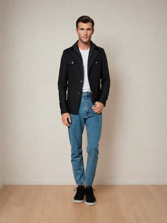 Men's Mid-Length Pea Coat - Image 1