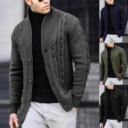 Men's Shawl Collar Cardigan - Image 1