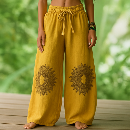 Women's Wide Leg Drawstring Pants - Image 1