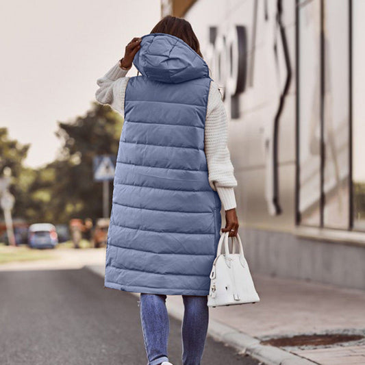 Women's Long Puffer Vest - Image 1