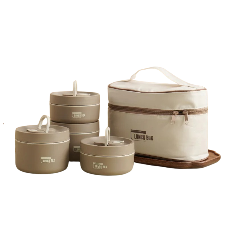 Stainless Steel Lunch Box Set | Leakproof & Stackable | Keeps Meals Warm
