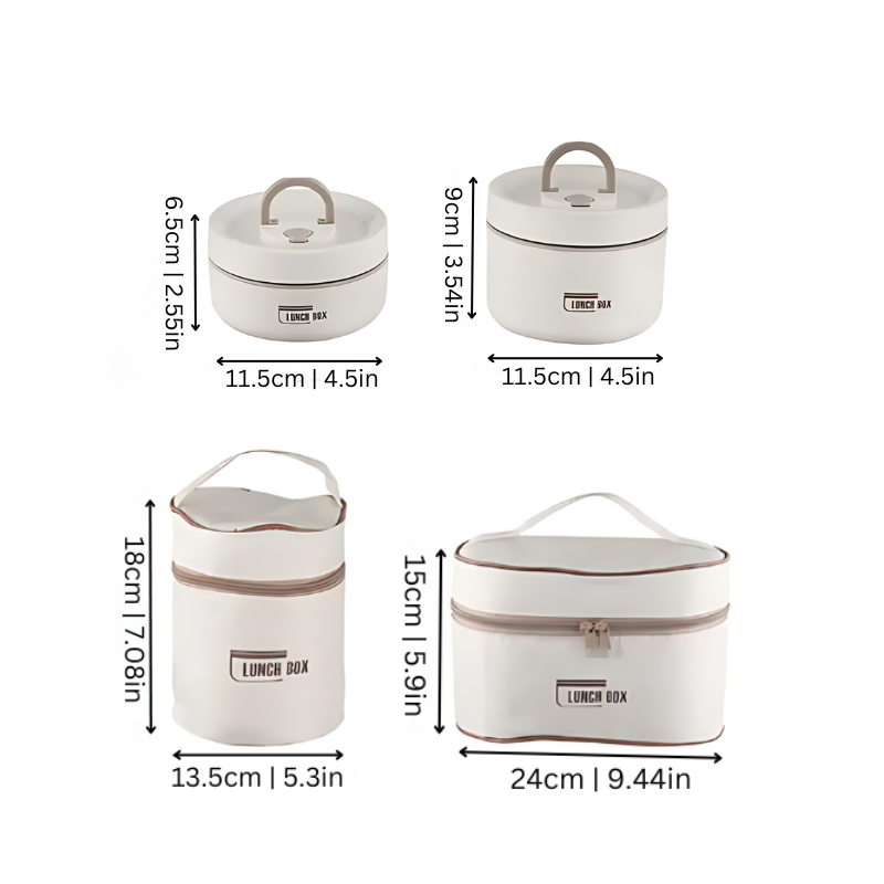 Stainless Steel Lunch Box Set | Leakproof & Stackable | Keeps Meals Warm