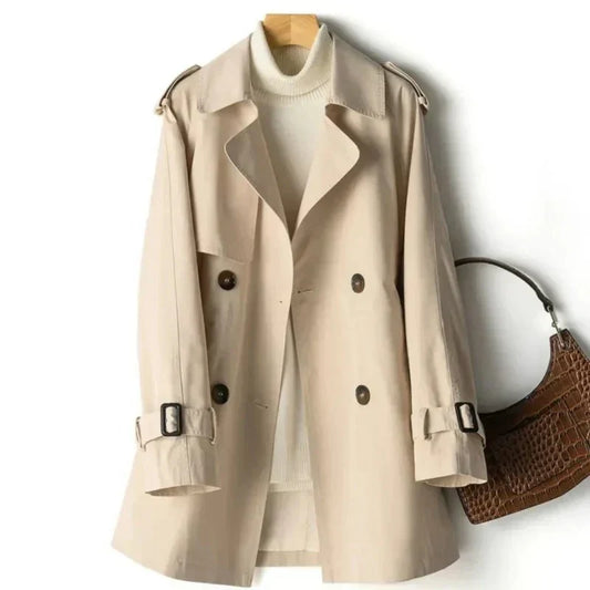 Women's Double-Breasted Belted Trench Coat - Image 1