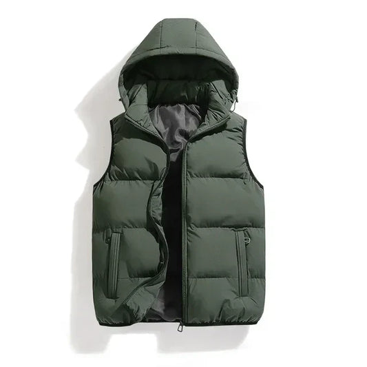 Men's Hooded Puffer Vest - Image 1