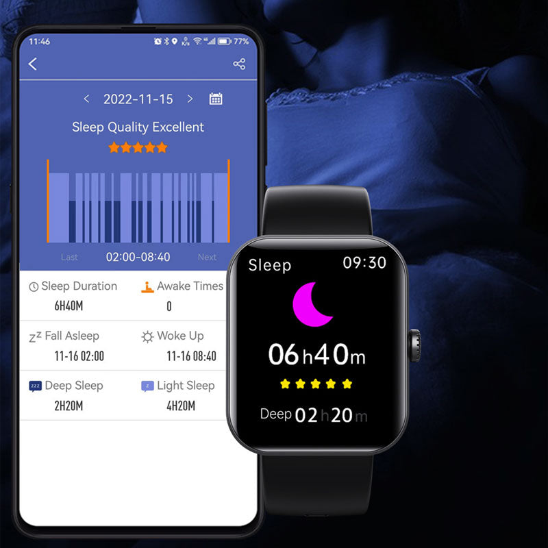 2025 Smart Health Watch with BP, ECG, HRV, SpO2 Monitoring – Waterproof Color Touch Screen