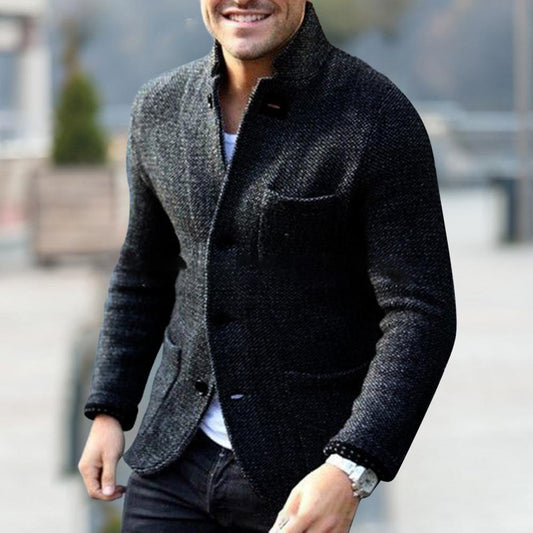 Men's Button-Down Stand Collar Jacket - Image 1