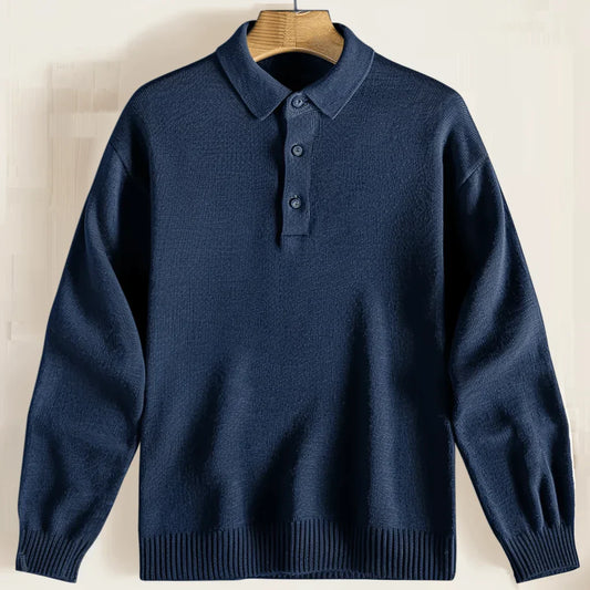 Men's Long-Sleeve Polo Sweater - Image 1